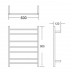 Heated Towel Rack Square 7 Bars 800Hx600Wx120D - Black